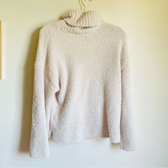 LUCA + GRAE Beige Sherpa Wide Sleeve Turtleneck Sweater M/L - Picture 4 of 8